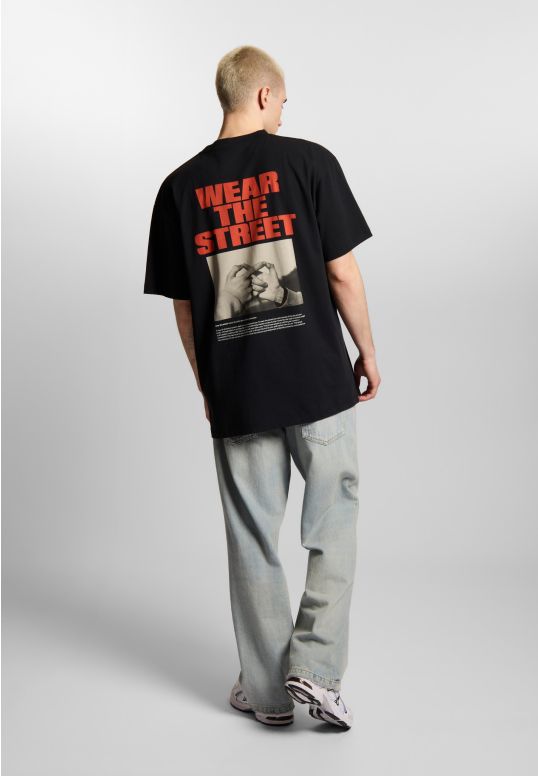 Wear The Street t-shirt oversize bawełniany męski czarny
