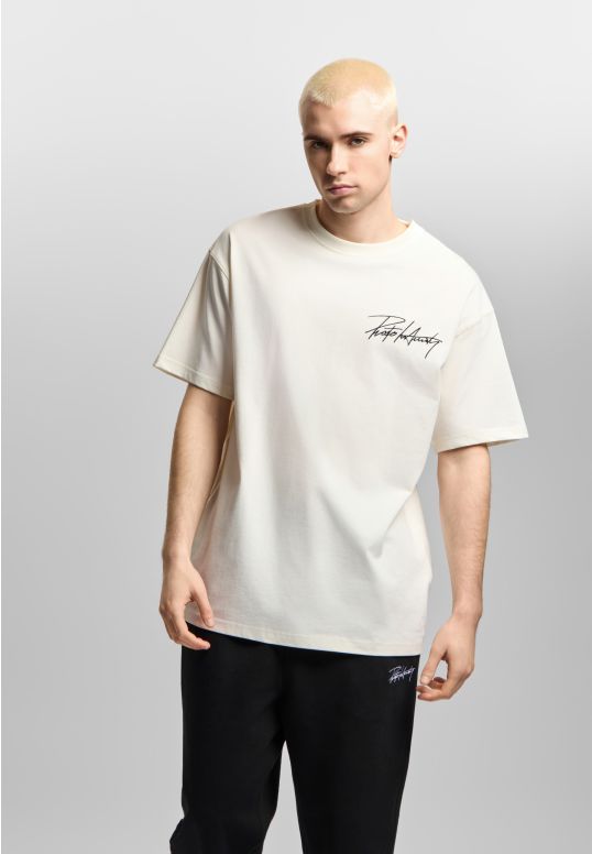 Club t-shirt oversize męski biały