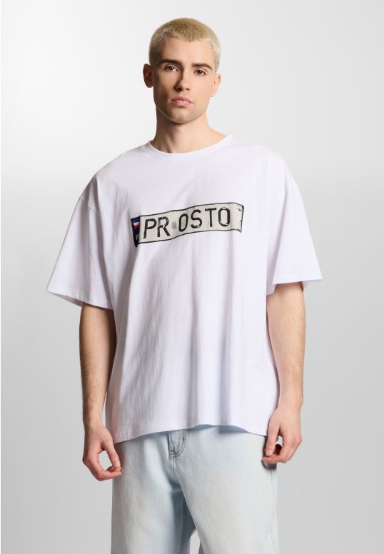 Plates t-shirt boxy męski bawełniany jasnoniebieski