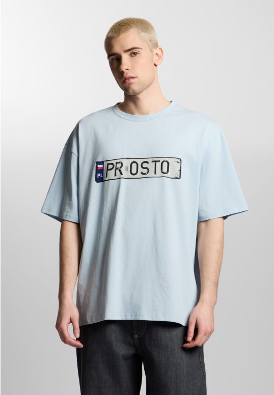 Plates t-shirt boxy męski bawełniany niebieski