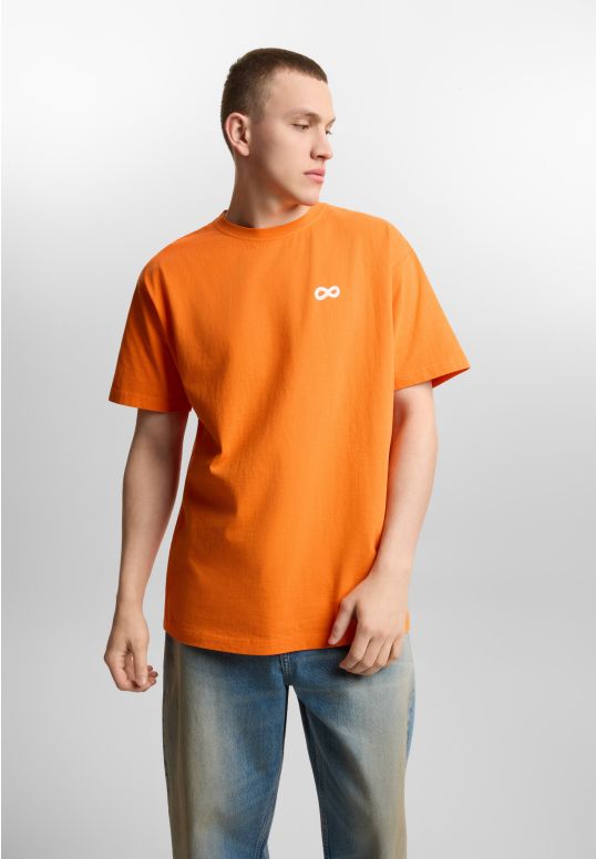 Infinity D t-shirt oversize męski bawełniany pomarańczowy