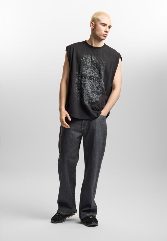 Grade top boxy bawełniany męski czarny