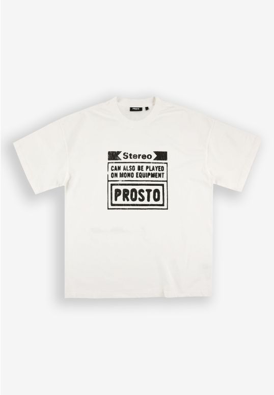Stereo t-shirt bawełniany biały