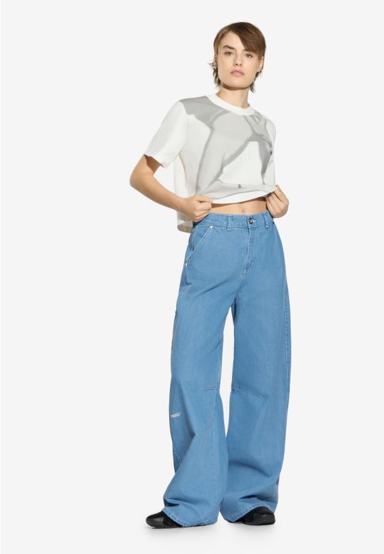 Dart Pants Work spodnie jeansy damskie niebieskie