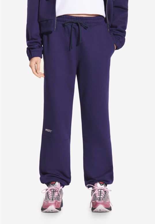 Cut women's sweatpants navy blue