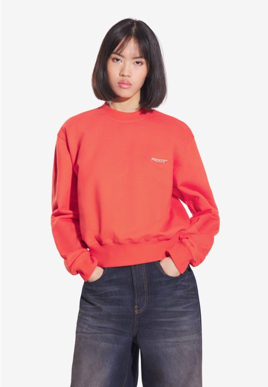 Bomb women's hoodless sweatshirt red