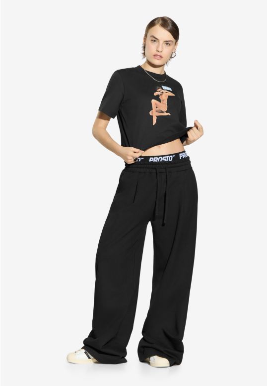 Miss t-shirt bawełniany czarny